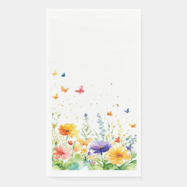 Spring Floral Garden Butterfly Gästetuch Serviette (Vorderseite)