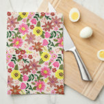 Spring Floral Garden Easter Kitchen Tea Geschirrtuch<br><div class="desc">Bring the cheerful beauty of spring into your kitchen with this colorful floral Easter kitchen towel. The vibrant botanical pattern features blooming garden flowers in pink, yellow, and warm earthy tones, creating a joyful wildflower-inspired design. The hand-drawn floral illustration adds a fresh and lively seasonal touch that brightens everyday kitchen...</div>