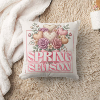 Spring Floral Hearts Decorative Pillow Kissen