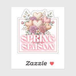 Spring Floral Hearts Sticker