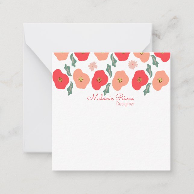Spring Floral Muster Designer Business Mitteilungskarte (Vorderseite)