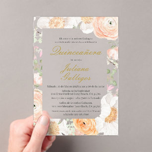 Spring Floral Quinceanera Einladung