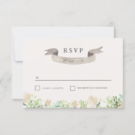 Spring Floral Wappen Wedding RSVP Karte
