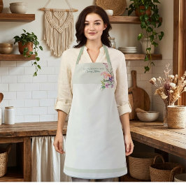Spring Floral Watercolor Botanical Schürze