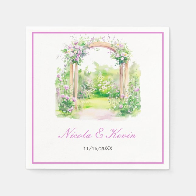 Spring Floral Wedding Arch Serviette (Vorderseite)
