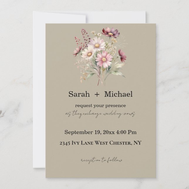 Spring Floral Wedding Invitation (Devant)