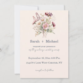 Spring Floral Wedding Invitation Einladung