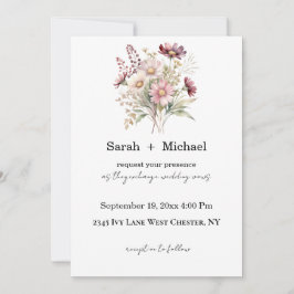 Spring Floral Wedding Invitation Einladung