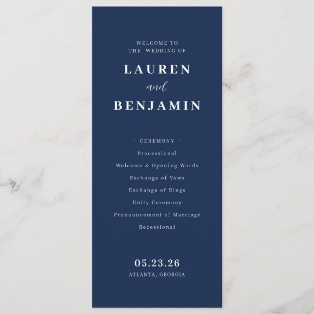 Spring Floral Wedding Programm (Vorderseite)
