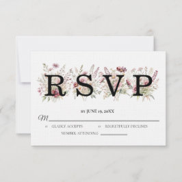 Spring Floral Wedding RSVP card Karte