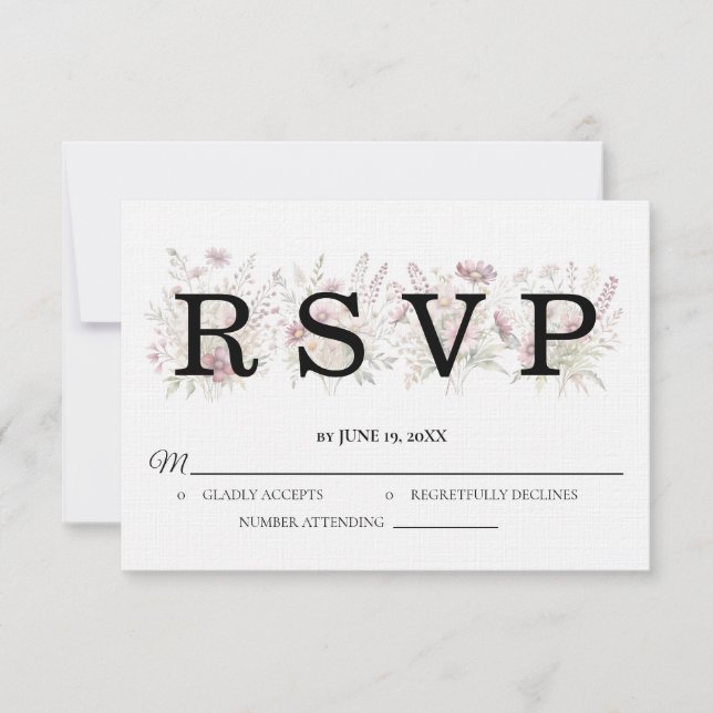 Spring Floral Wedding RSVP card Karte (Vorderseite)