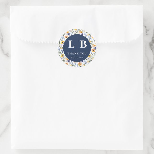 Spring Floral Wedding Runder Aufkleber (Tasche)