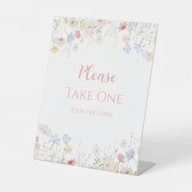 Spring Floral Wildflowers Please take one Sockelschild (Vorderseite)