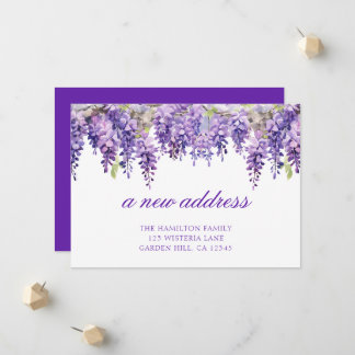 Spring Floral Wisteria Nouveau Faire-part d'adress