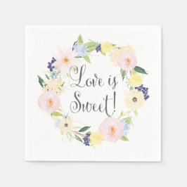 Spring Floral Wreath Wedding Suite Napkins Serviette