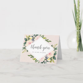 Spring Florals Blush | Geflochtene Hochzeit Vielen Dankeskarte