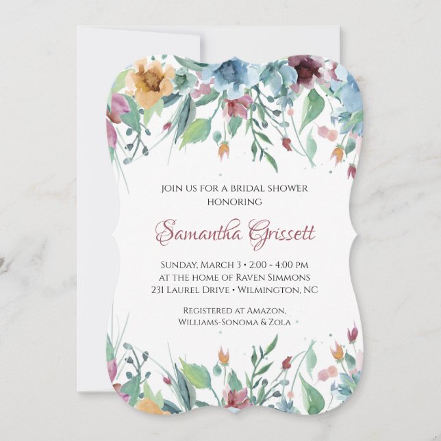 Spring Florals Brautparty Einladung (Vorderseite)