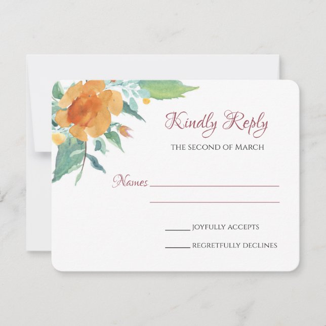 Spring Florals RSVP Karte (Vorderseite)