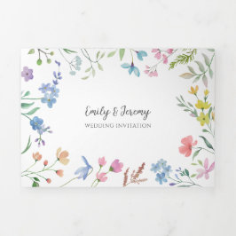 Spring Florals Trifold Wedding Einladung
