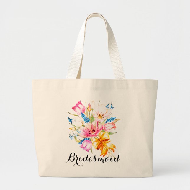 Spring Flowers Bridesmaid Gear Bag Jumbo Stoffbeutel (Vorne)