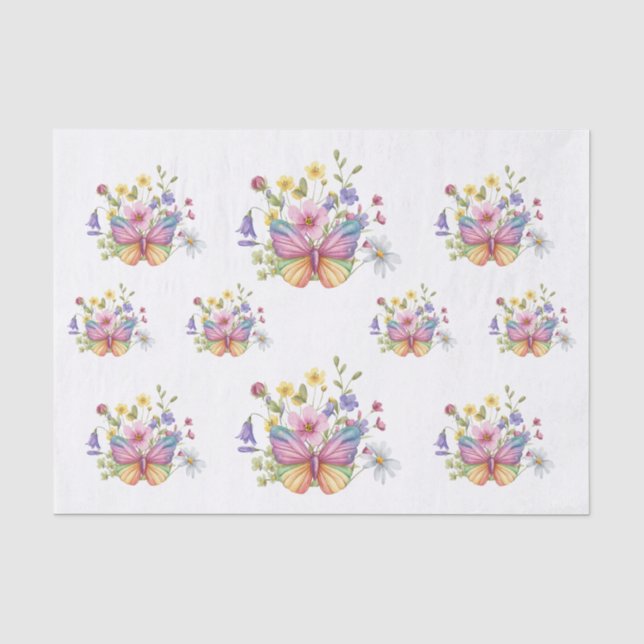 Spring Flowers & Butterflies Decoupage Seidenpapier (Vorderseite)