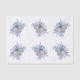 Spring Flowers, Butterflies & Sea Shells Decoupage Seidenpapier