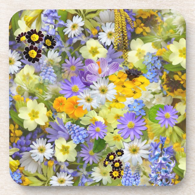 spring flowers coaster set getränkeuntersetzer (Vorderseite)