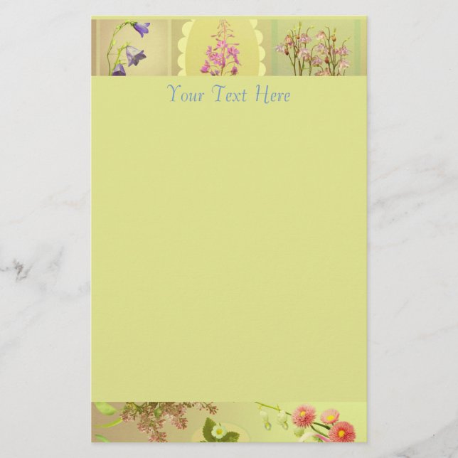 Spring Flowers Ephemera Stationery Briefpapier (Vorderseite)