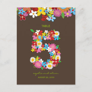 Spring Flowers Garden Wedding Party Tischnummer