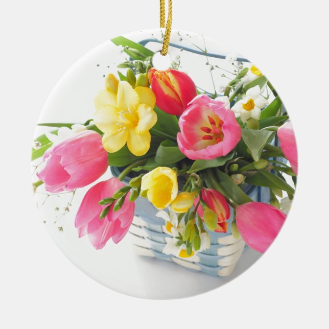 Spring flowers in basket keramikornament (Vorne)