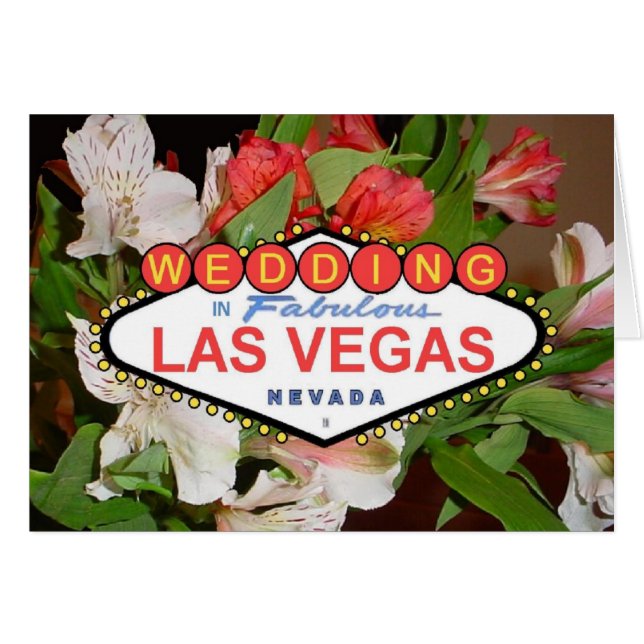 Spring Flowers Las Vegas Wedding Card (Vorderseite (Horizontal))