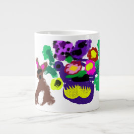 Spring flowers Rabbit joy Jumbo-Tasse