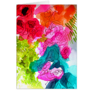 Spring Flowers watercolour abstract