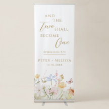 Spring Flowers Wildflowers Elegant Wedding Banner