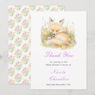 Spring Fox Baby Dusche Dankeskarte