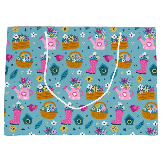 Spring Garden Blume Große Geschenktüte (Vorderseite)