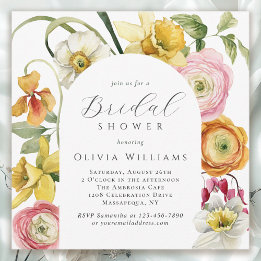 Spring Garden Bright Floral Bridal Shower  Einladung
