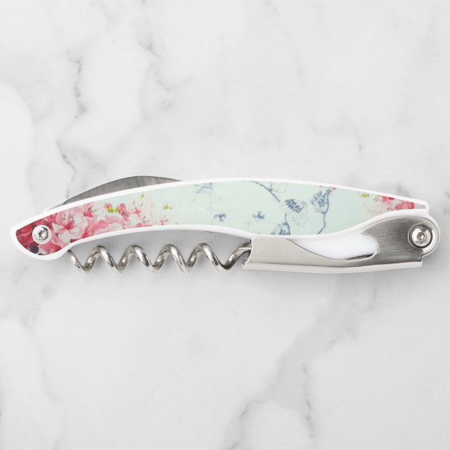 Spring Garden Butterfly Burgundy Bloral Bloom Kellnermesser (Rückseite)