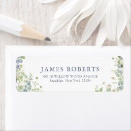 Spring Garden Floral Wedding Address Label