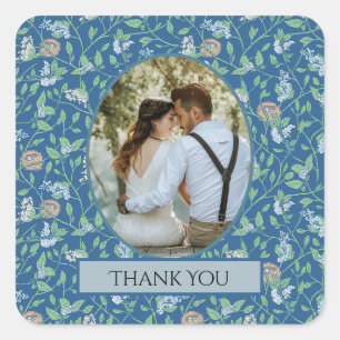 Spring Garden Mother Day Robin Nest Queen Foto Quadratischer Aufkleber