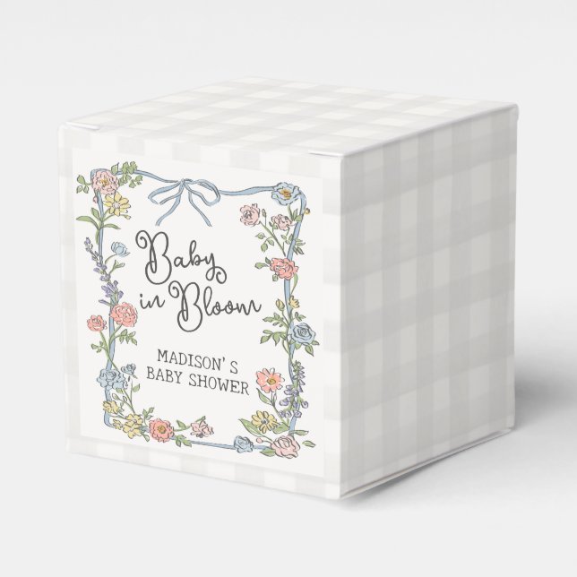Spring Garden Party Pastel Floral Baby Dusche Geschenkschachtel (Vorderseite)