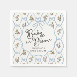 Spring Garden Party Pastel Floral Baby Dusche Serviette