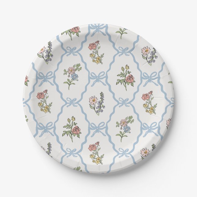 Spring Garden Party Pastell Floral Coquette Pappteller (Vorderseite)