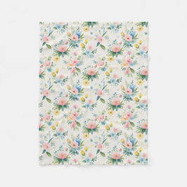 spring garden pastel florals fleecedecke