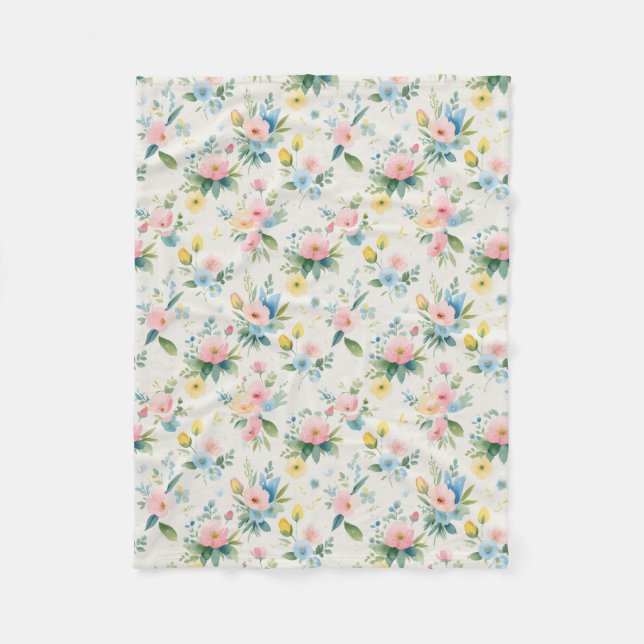 spring garden pastel florals fleecedecke (Vorderseite)