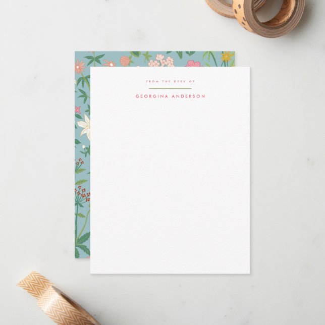 Spring Garden Personal Stationery Mitteilungskarte (Vorderseite/Rückseite Beispiel)