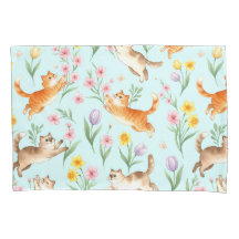 Spring Garden Romp – Playful Cats & Blossoms