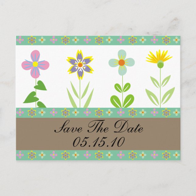 Spring Garden Save the Date Postkarten (Vorderseite)