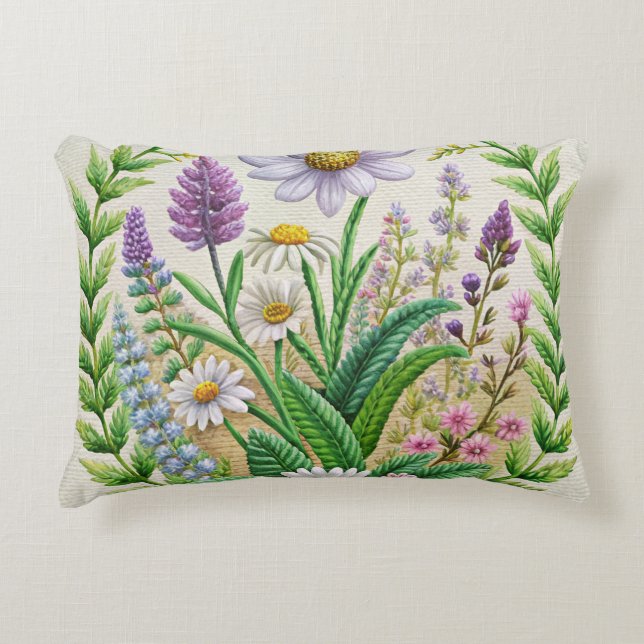 Spring Garden Stickerei Kissendesign - Chamomile Dekokissen (Vorderseite)