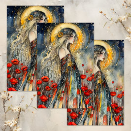 SPRING GODESS DECOUPAGE TISSUPAPIER SEIDENPAPIER